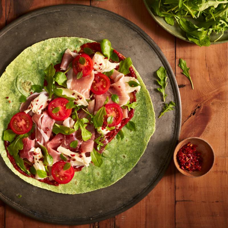Prosciutto Mozzarella Pizza Wrap retouched